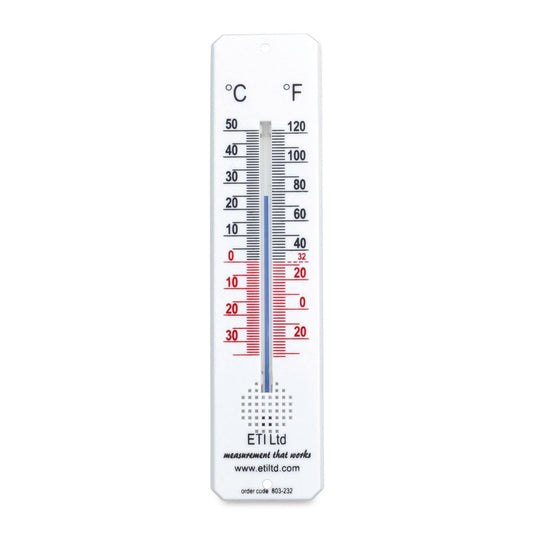 un Thermomètre d'ambiance - 45 x 195 mm par Thermometre.fr sur fond blanc.