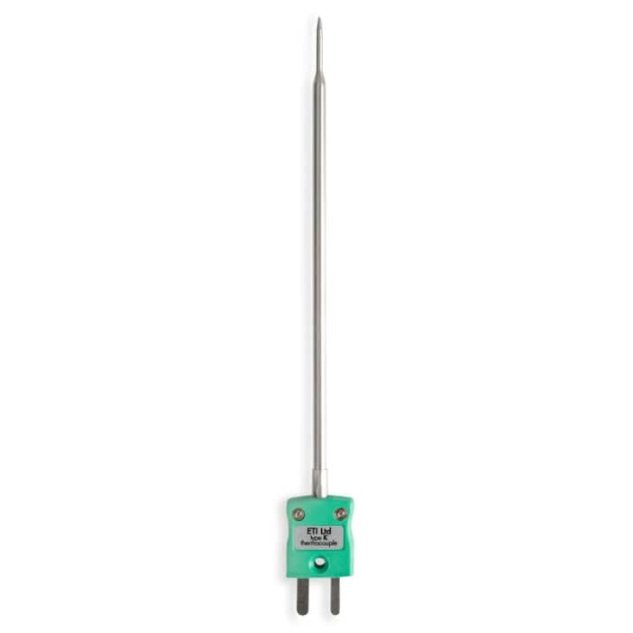 Une Sonde de pénétration à réponse rapide verte sur fond blanc par Thermomètre.fr.