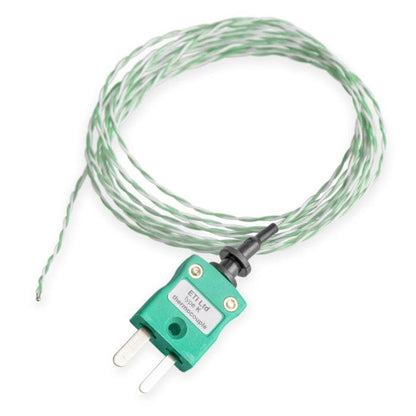 Une Sonde à fil PTFE verte avec un fil pour la mesure de température par Thermomètre.fr.