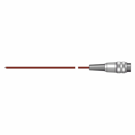 une Sonde de température haute précision rouge de type T à fil d'air ou de gaz avec une pointe rouge sur fond blanc de Thermometre.fr.