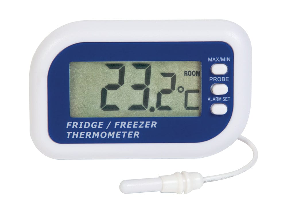 Un thermomètre de réfrigérateur Thermometre.fr est affiché sur fond blanc.